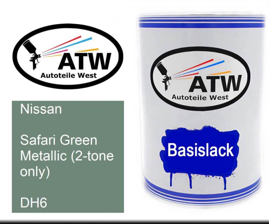 Nissan, Safari Green Metallic (2-tone only), DH6: 500ml Lackdose, von ATW Autoteile West.